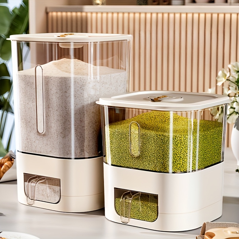 Kitchen Gadgets Organizer - 14LB Rijstdispenser, Grote Graanopslagcontainer met Deksel,